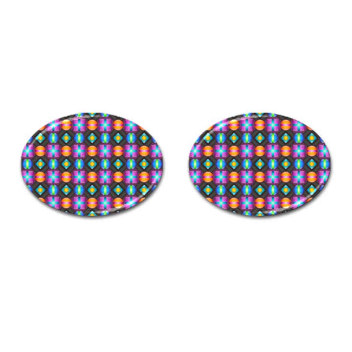 Squares Spheres Backgrounds Texture Cufflinks (Oval)