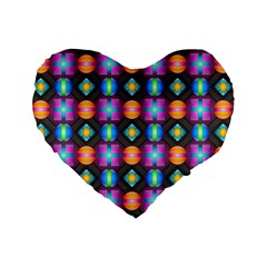 Squares Spheres Backgrounds Texture Standard 16  Premium Heart Shape Cushions by Bajindul