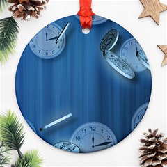 Time Clock Watch Hours Ornament (round)