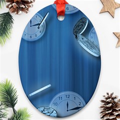 Time Clock Watch Hours Ornament (oval)