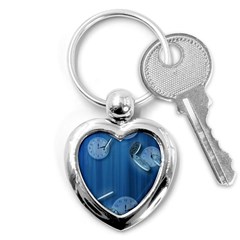 Time Clock Watch Hours Key Chain (heart)