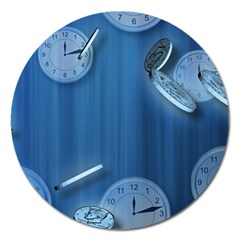 Time Clock Watch Hours Magnet 5  (round) by Bajindul