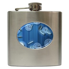 Time Clock Watch Hours Hip Flask (6 Oz) by Bajindul