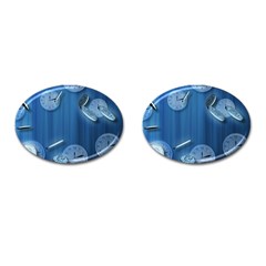 Time Clock Watch Hours Cufflinks (oval) by Bajindul