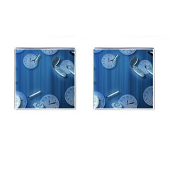 Time Clock Watch Hours Cufflinks (square) by Bajindul