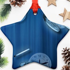 Time Clock Watch Hours Star Ornament (two Sides) by Bajindul