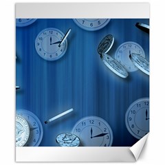 Time Clock Watch Hours Canvas 8  X 10  by Bajindul