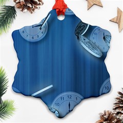 Time Clock Watch Hours Ornament (snowflake) by Bajindul