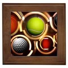 Sport Ball Tennis Golf Football Framed Tiles by Bajindul