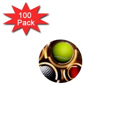 Sport Ball Tennis Golf Football 1  Mini Magnets (100 Pack)  by Bajindul