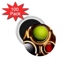 Sport Ball Tennis Golf Football 1 75  Magnets (100 Pack)  by Bajindul