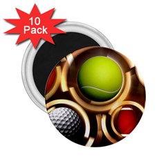 Sport Ball Tennis Golf Football 2 25  Magnets (10 Pack)  by Bajindul