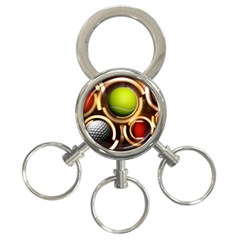 Sport Ball Tennis Golf Football 3-ring Key Chain by Bajindul