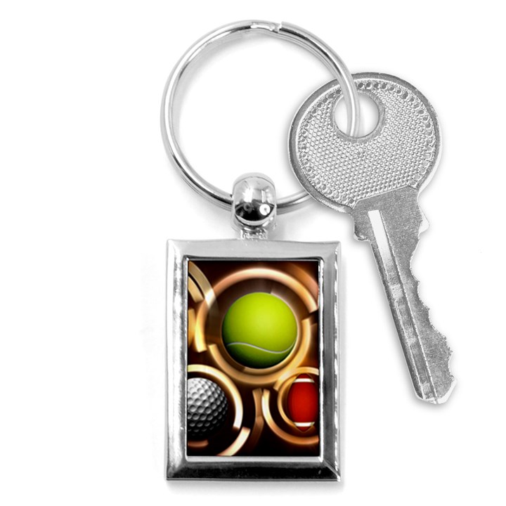 Sport Ball Tennis Golf Football Key Chain (Rectangle)