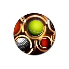 Sport Ball Tennis Golf Football Magnet 3  (round) by Bajindul