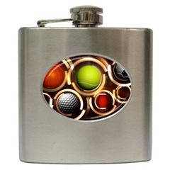 Sport Ball Tennis Golf Football Hip Flask (6 Oz) by Bajindul