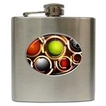 Sport Ball Tennis Golf Football Hip Flask (6 oz) Front