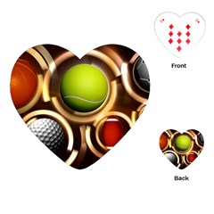 Sport Ball Tennis Golf Football Playing Cards (heart) by Bajindul