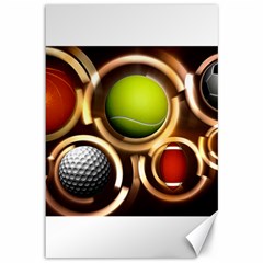 Sport Ball Tennis Golf Football Canvas 12  X 18  by Bajindul