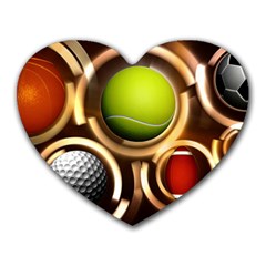 Sport Ball Tennis Golf Football Heart Mousepads by Bajindul