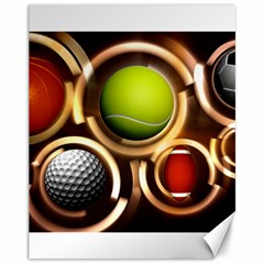 Sport Ball Tennis Golf Football Canvas 11  X 14  by Bajindul