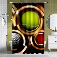 Sport Ball Tennis Golf Football Shower Curtain 48  X 72  (small)  by Bajindul