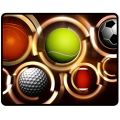 Sport Ball Tennis Golf Football Double Sided Fleece Blanket (medium)  by Bajindul