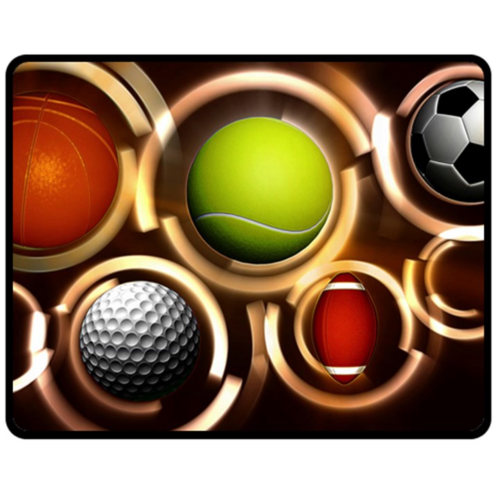 Sport Ball Tennis Golf Football Double Sided Fleece Blanket (Medium) 