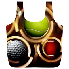 Sport Ball Tennis Golf Football Full Print Recycle Bag (xl) by Bajindul