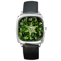 Star Blue Star Space Universe Square Metal Watch by Bajindul