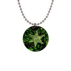 Star Blue Star Space Universe 1  Button Necklace by Bajindul