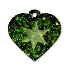 Star Blue Star Space Universe Dog Tag Heart (two Sides) by Bajindul