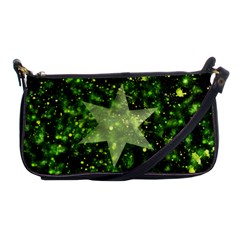 Star Blue Star Space Universe Shoulder Clutch Bag by Bajindul