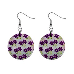 Purple Flower Mini Button Earrings by Bajindul