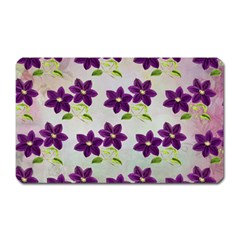 Purple Flower Magnet (rectangular) by Bajindul