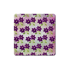 Purple Flower Square Magnet by Bajindul