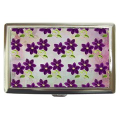 Purple Flower Cigarette Money Case by Bajindul