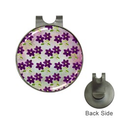 Purple Flower Hat Clips With Golf Markers by Bajindul