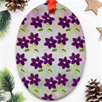 Purple Flower Oval Ornament (Two Sides) Front