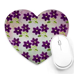 Purple Flower Heart Mousepads by Bajindul