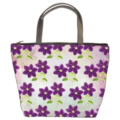 Purple Flower Bucket Bag