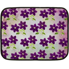 Purple Flower Fleece Blanket (mini) by Bajindul