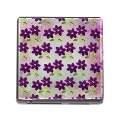 Purple Flower Memory Card Reader (square 5 Slot) by Bajindul