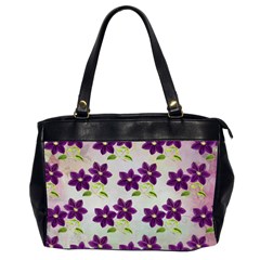 Purple Flower Oversize Office Handbag (2 Sides) by Bajindul