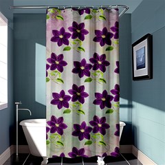 Purple Flower Shower Curtain 36  X 72  (stall)  by Bajindul