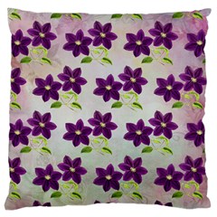 Purple Flower Large Cushion Case (one Side) by Bajindul