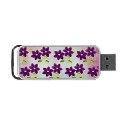 Purple Flower Portable Usb Flash (one Side) by Bajindul