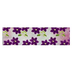 Purple Flower Satin Scarf (oblong) by Bajindul