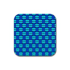 Pattern Graphic Background Image Blue Rubber Coaster (square)  by Bajindul