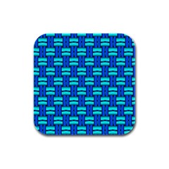 Pattern Graphic Background Image Blue Rubber Square Coaster (4 Pack)  by Bajindul